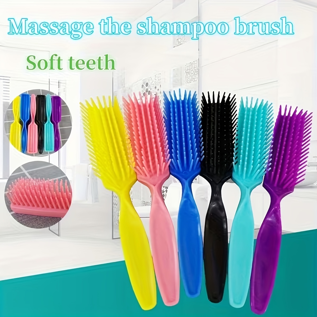 Hair Care Color - 6 шт. массажных расчесок с эргономичной