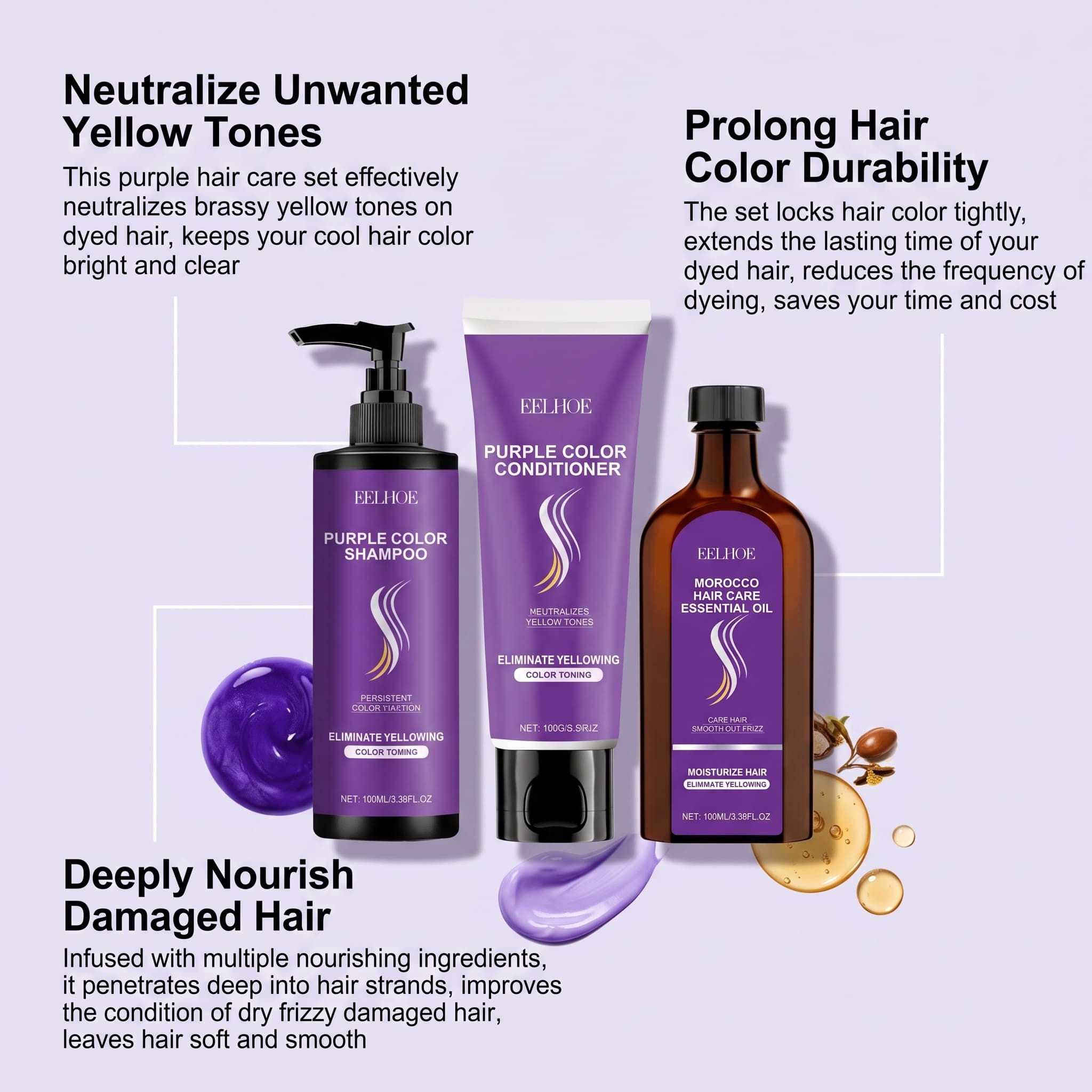 Набор фиолетового шампуня с ко – обзор и цена Hair Care Color